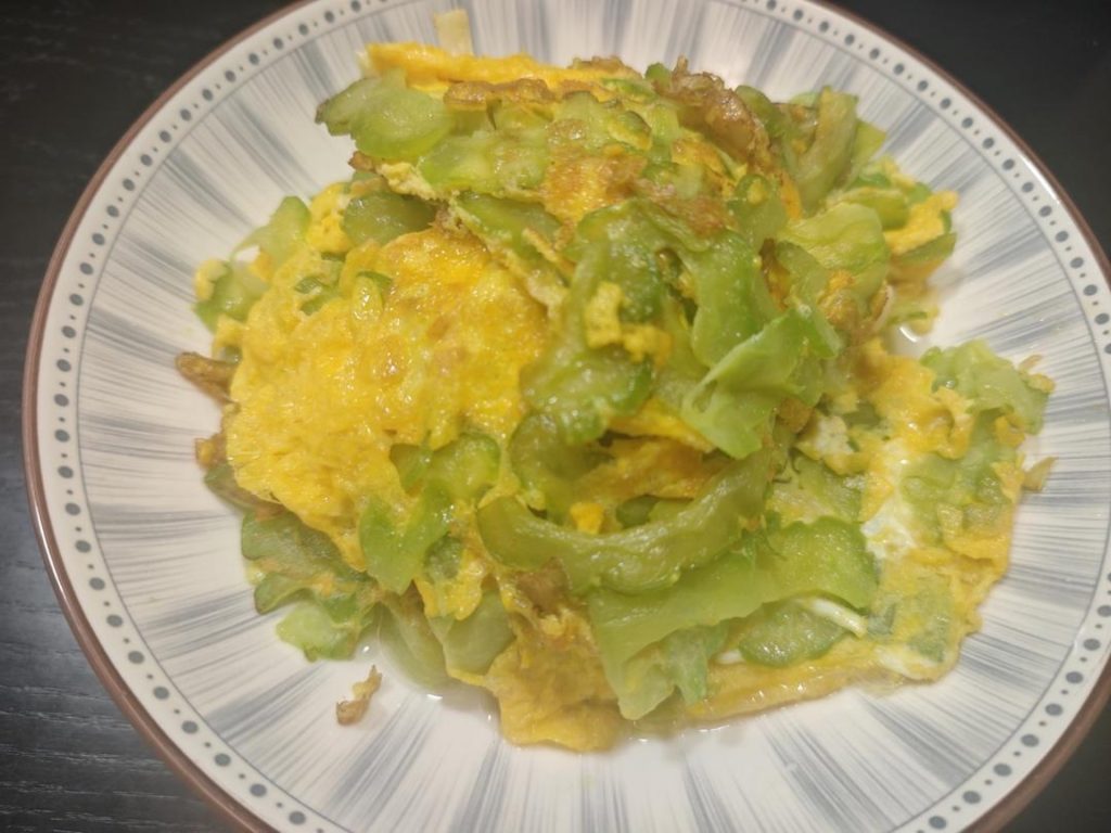 Bitter Melon Omelette (苦瓜煎蛋): Tender Egg, Slightly Bitter Melon