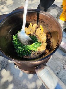 Add the baby bok choy and stir-fry.