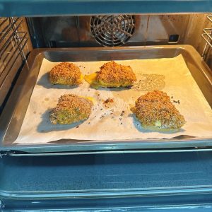Bake at 200°C (390°F) for 20 minutes until golden and cooked through.