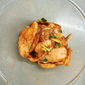 Massage the seasonings into the chicken until evenly coated, then set aside to marinate for at least 30 minutes to absorb the flavors.