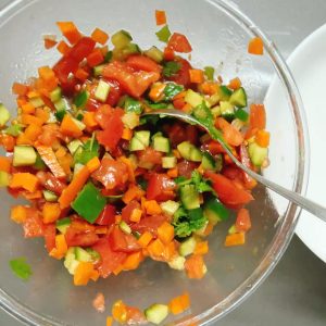 Stir until the dressing is evenly combined.