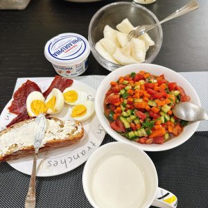 Starting my breakfast.