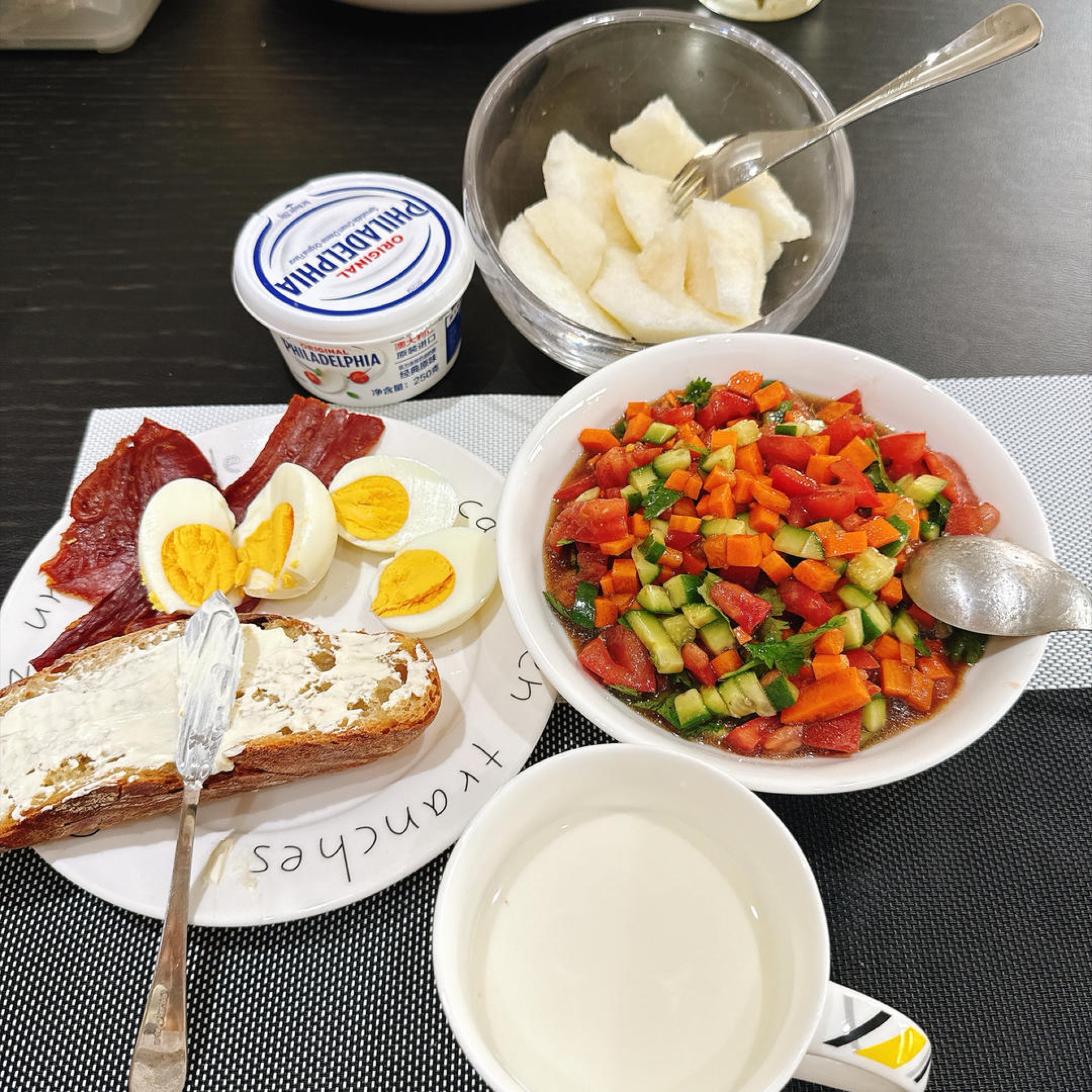 Starting my breakfast.