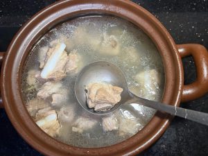 After 40 minutes the ribs are cooked through — they will still be seared, so they don't need to be braised fall-apart tender, just chewy-tender.