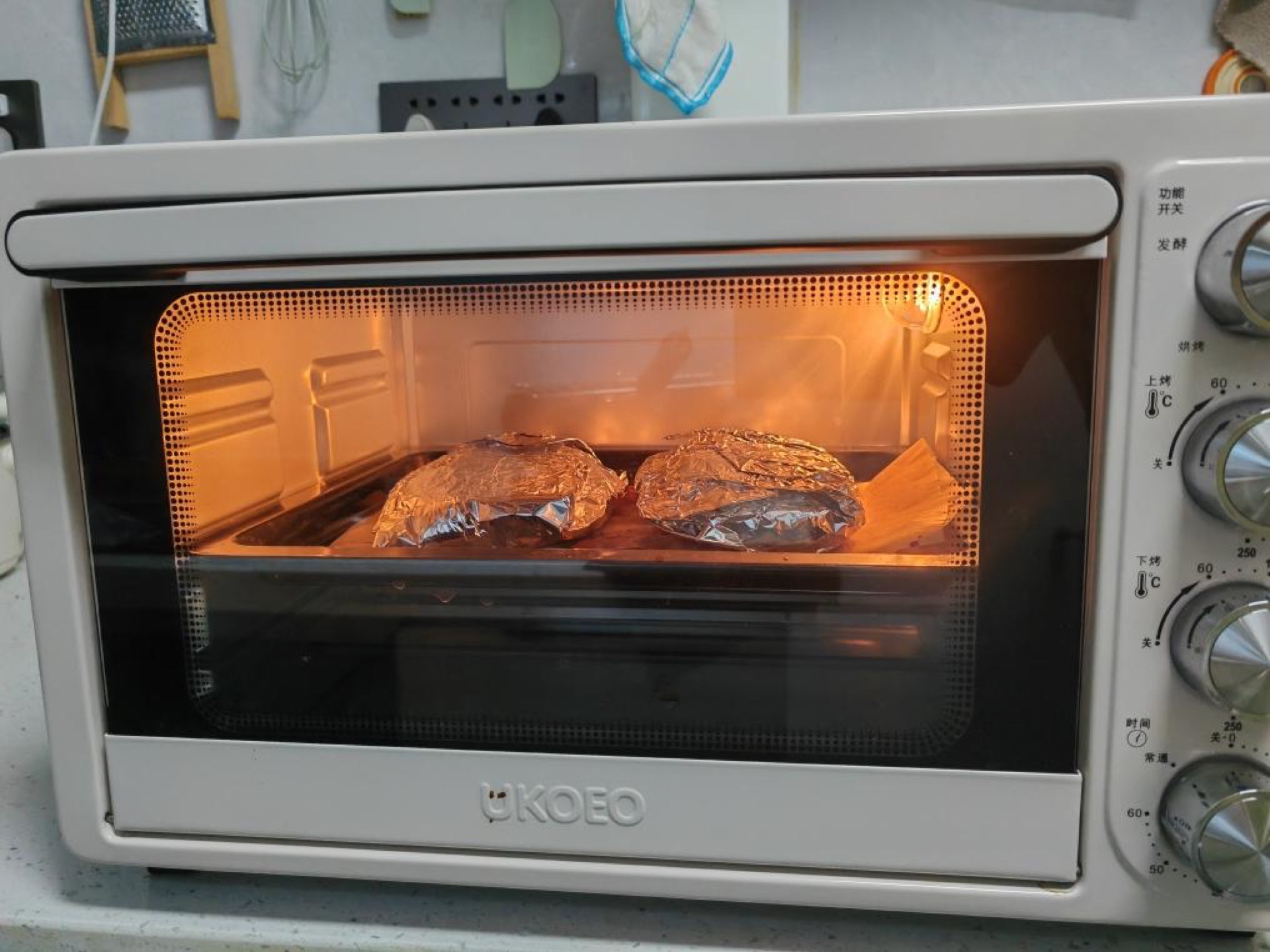 Bake in an oven at 120°C (250°F) for 60 to 80 minutes, depending on the thickness of the chicken breast.