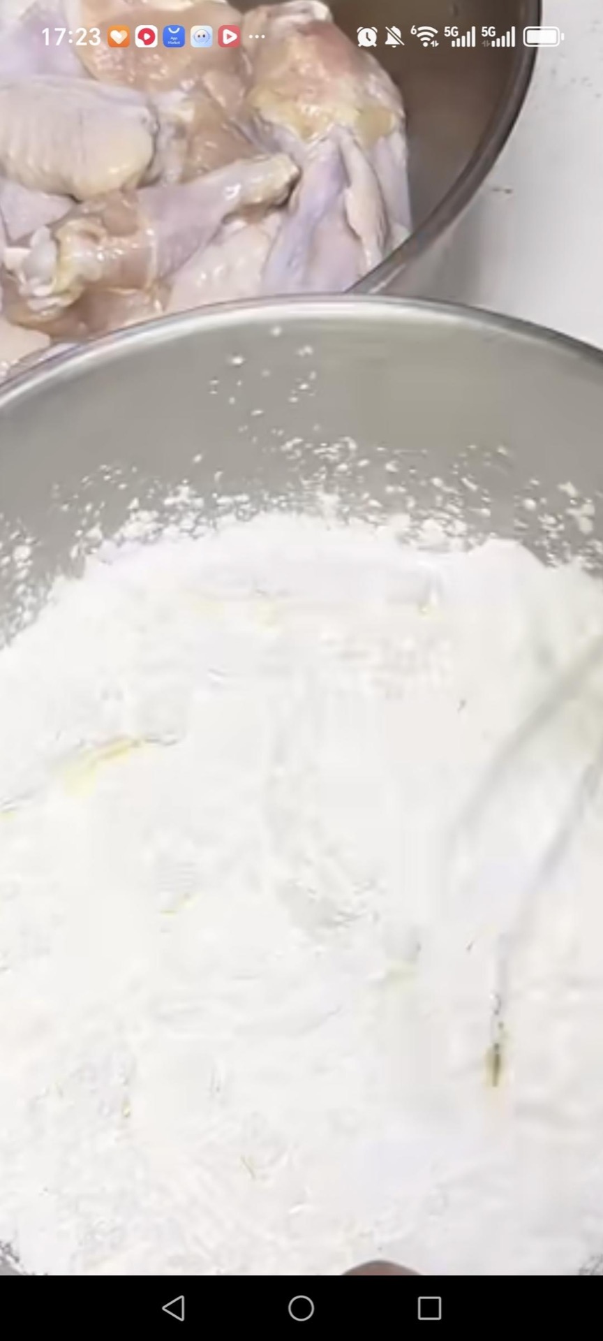 Whisk the cornstarch, flour, salt, and baking powder together until evenly combined.
