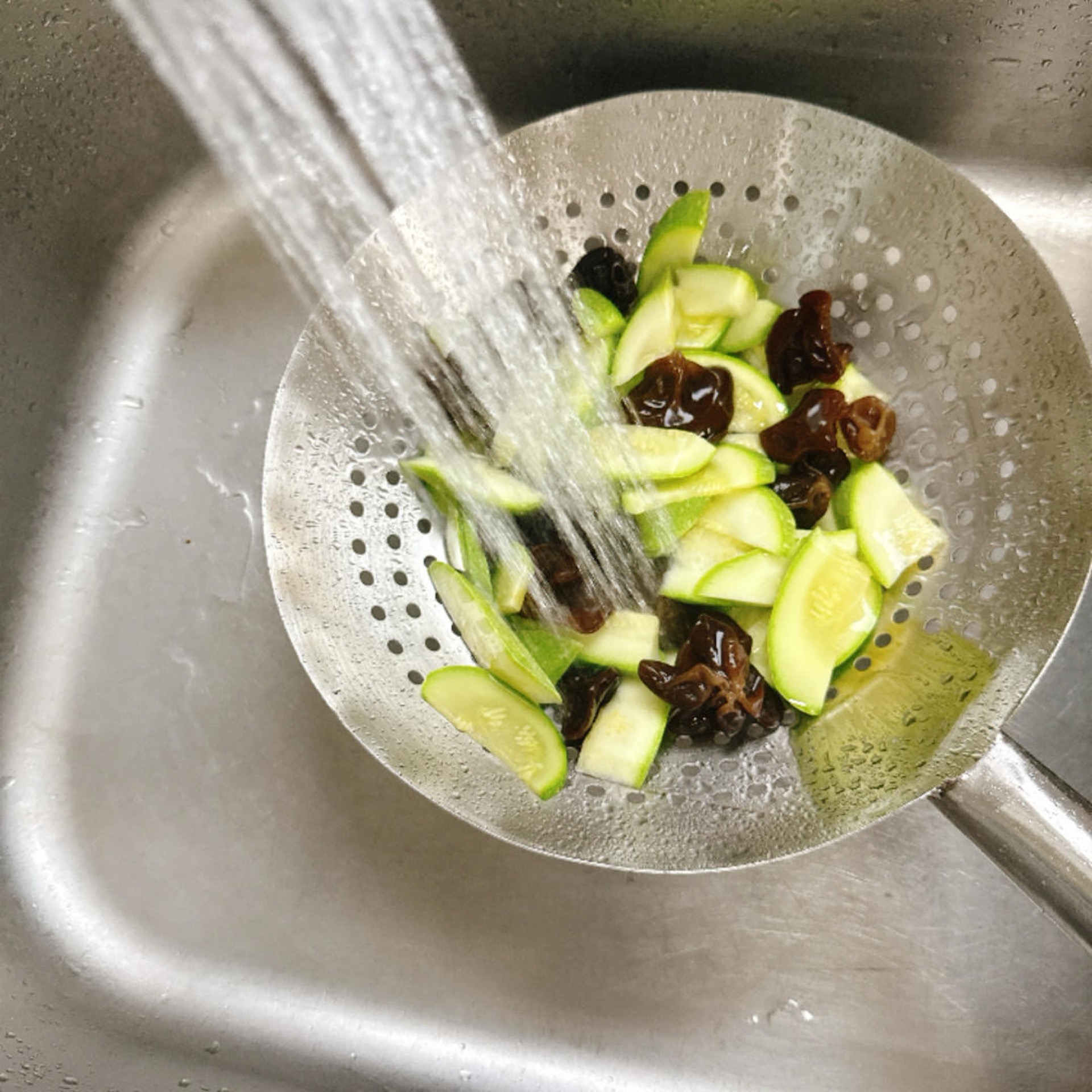 Run them under cold water to keep their texture crisp.