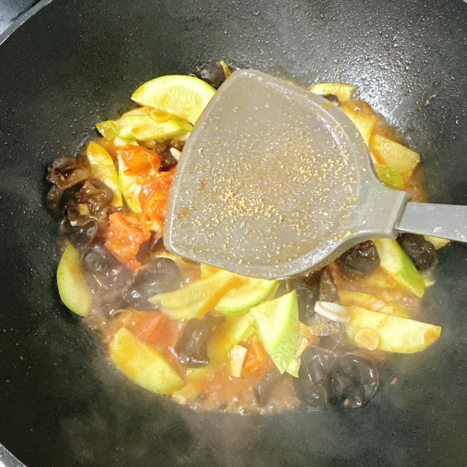 Add chicken bouillon.