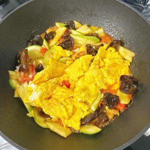 Stir-fry until everything is evenly combined.